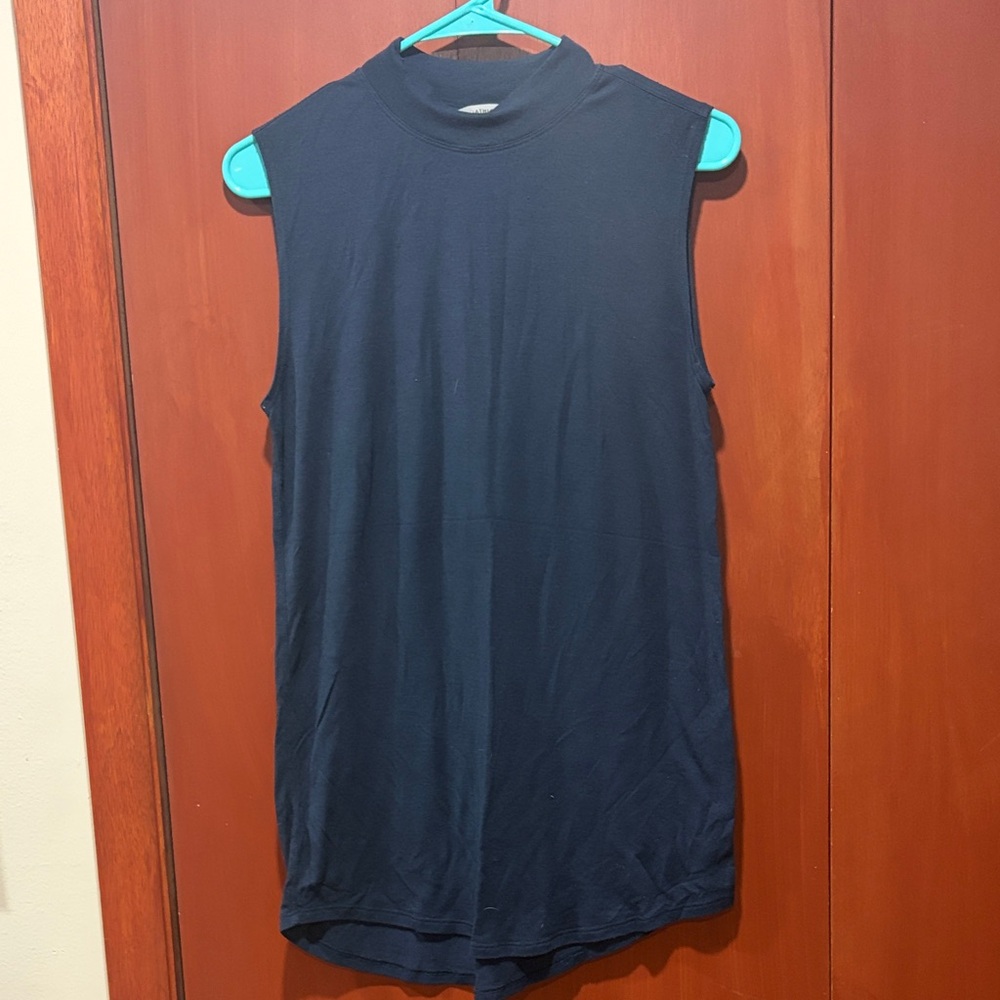 Athleta mock turtleneck Sleeveless Navy Blue T-shirt Dress